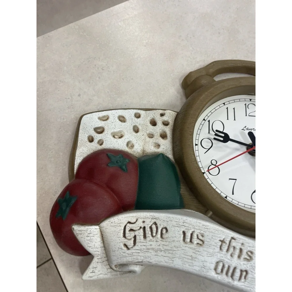 Kitchen Clock Give Us This Day Our Daily Vegetables Fruits Coffee Pot Quartz